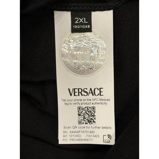 Versace Men’s Logo Compact Cotton Jersey T-Shirt Black 2XL 1013302 NWT $750