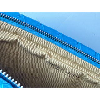 Bottega Venera Intrecciato Blue Leather Large Clutch 608249 IT NWT $1850