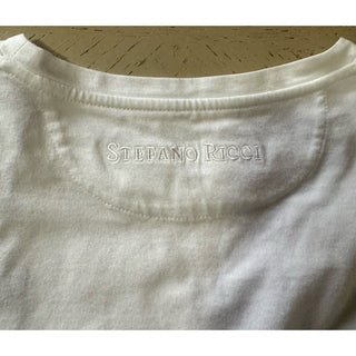 Stefano Ricci Men's Embroidered Chain Logo T-Shirt XL White Italy New $750