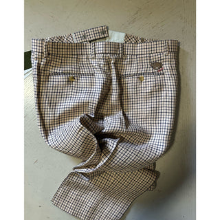 Gucci Men’s Linen Dress Pants Beige/Blue 32 US/48 Eu New $1350