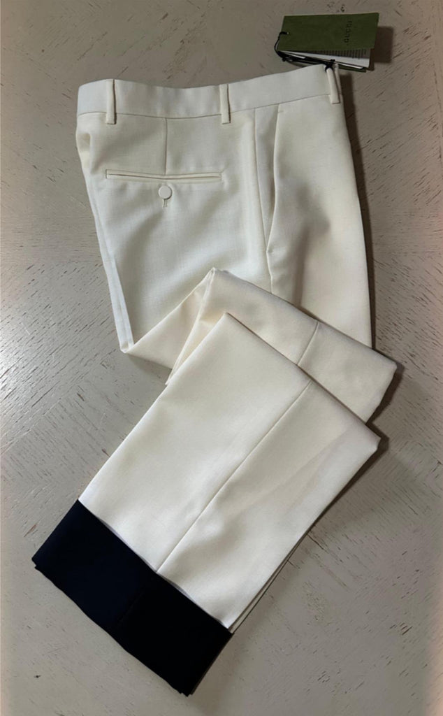 Gucci Men’s Panama Wool Mohair White Dress Pants 30 US (46 Eu) Italy 719376 NWT