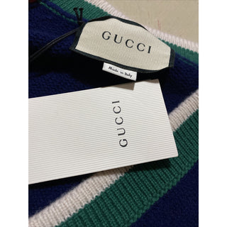 NWT $1200 Gucci Men Wool V Neck Sweater Red/Blue/Green L Italy