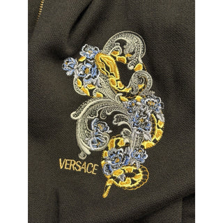 Versace Embroidered Wool/Silk Black Jacket with Hoodie 46 US (56) 1014506 NWT