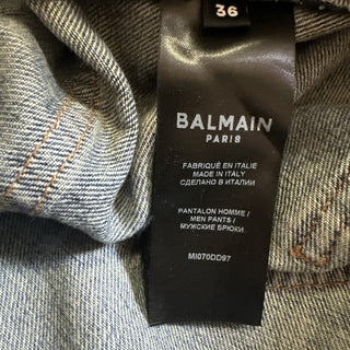 NWT $1050 Balmain Faded Five-Pocket Jeans Blue 36 US/52 Eu