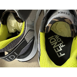 Fendi Flow Sneakers Gray/Blue/Yellow 12 US (11 Fendi) 7E1689 Italy NIB $1190