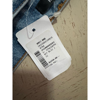NWT $1350 Balmain Men Monogram Straight-Leg Jeans Pants Blue 32 US