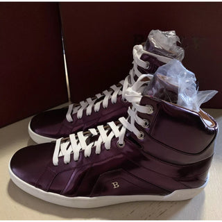 New $700 Bally Men Eticon Leather High-Top Sneakers Merlot 7 US Switzerland