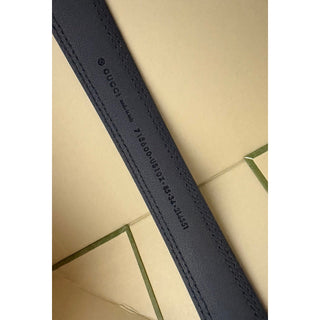 Gucci Men's Rectangular Buckle Leather Belt Black 85/34 Italy 715600 NWOT