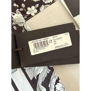 Versace Home Barocco QUEEN 4 Piece Bed Sheet Set Gray/Black Italy ZBEDSET06 NIB