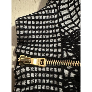 New $3050 Balmain Patterned-Knit Body-Con Minidress Black 44/12 Italy