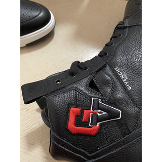 NIB $925 Givenchy Men High Top Logo Leather Sneakers Shoes Black 15 US/48 Eu