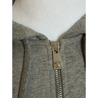 Versace Greca Logo Non-brushed Cotton Gray Jacket with Hoodie 6XL 1021361 NWT