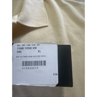 NWT Saint Laurent Men Short Sleeve YSL Print Polo Shirt light Yellow Size XL