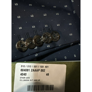 NWT $4800 Gucci Men G Logo London Wool Suit Navy 38 US/48 Eu Switzerland