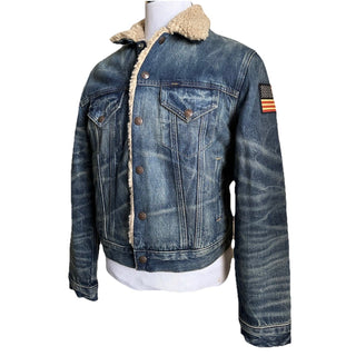 Polo Ralph Lauren Men Faux-Shearling-Lined Denim Jacket Blue Size S