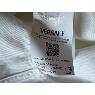 Versace Men’s Denim Stretch White Overshirt 46 US (56 Euro) 1013887 IT NWT $1625