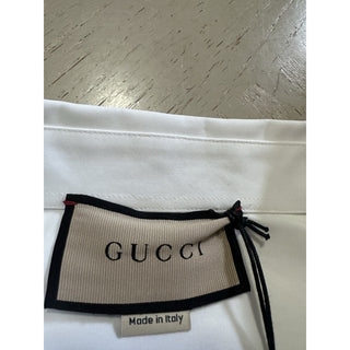 New $1200 Gucci Men’s Dress Shirt White 43/17 Italy