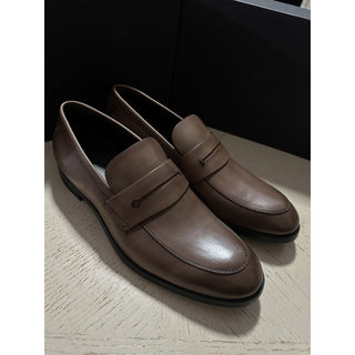 ZEGNA Leather Loafers Shoes Brown 10 US/43 Eu New $950