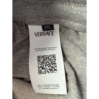 Versace Men's Greca Print Gray/Black Activewear Sweatpants Pants 2XL 1021362 NWT