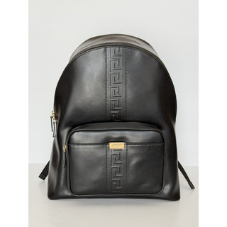 Versace Greca Embossed Leather Black Backpack Made in Italy 1020735NWT $1925