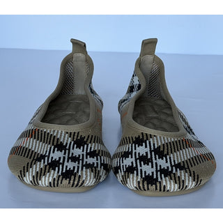 Burberry Baby Check Knit Ballet Flats Sand Beige 9 US (39) IT 8099057 NWT $655