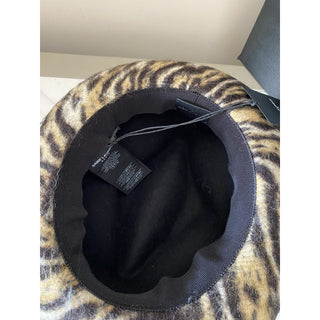 NWT Saint Laurent Womens Fedora Hat Beige/Black Size S Italy