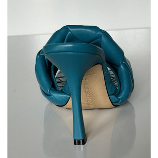 NWT $1500 Bottega Veneta Lido Intrecciato Leather Mules Vintage Blue 7 US 608854