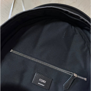 New $2100 Fendi Canvas/Leather FF Logo One-Shoulder Backpack Black/Brown 7VZ065
