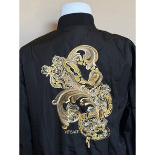 Versace Embroidered Blouson Black Jacket 46 US (56 Eu) 1019279 Italy NWT $3000