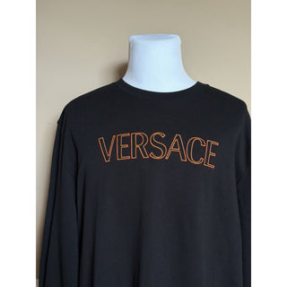 Versace Embroidered Non-brushed Sweater Black 5XL 1011852 NWT $1000