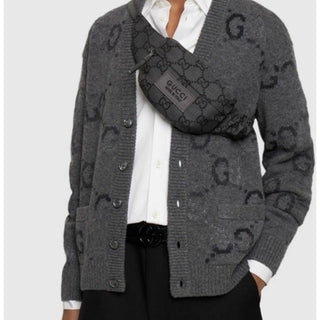 New Gucci Ripstoo GG Large belt bag Gray/Black Size 80/32 767934