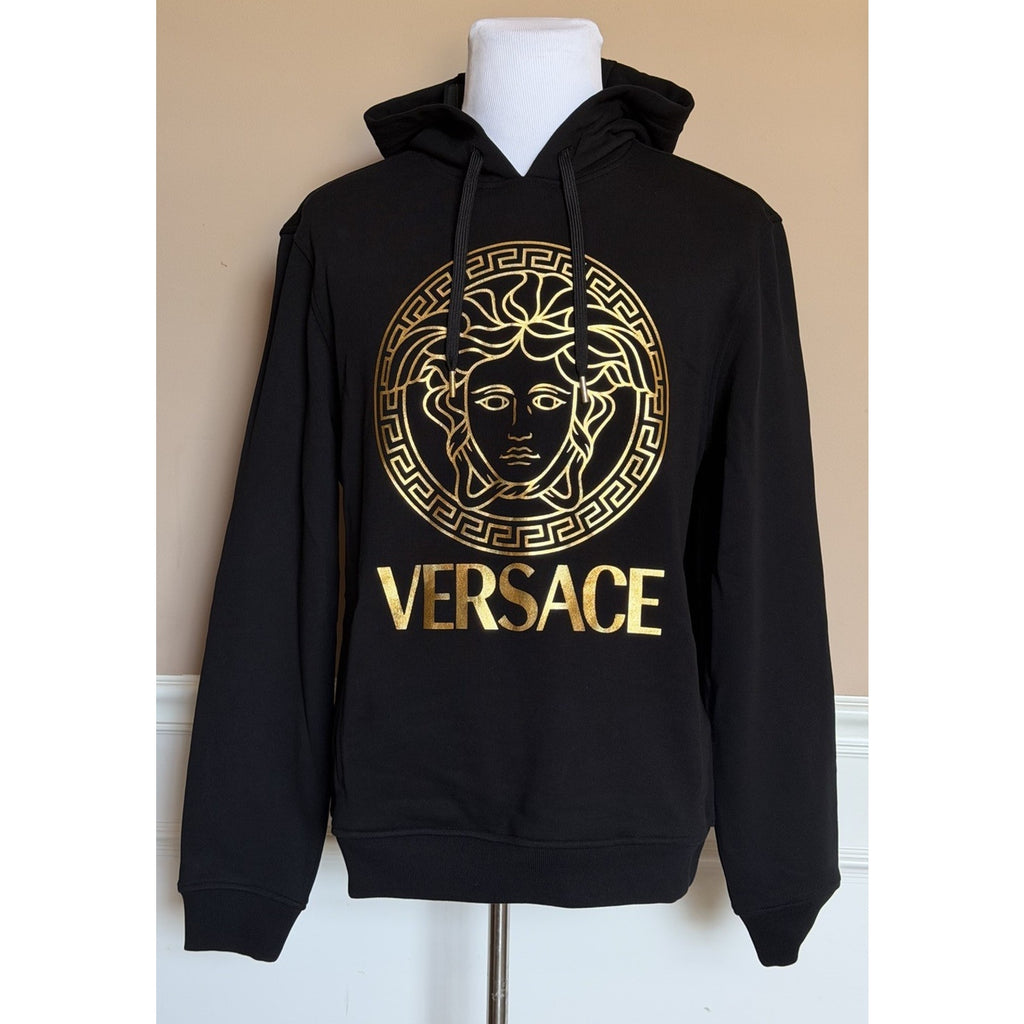 Versace Medusa Logo Hoodie Black Gold Men 5XL 1011853 1A14057 NWT $1050
