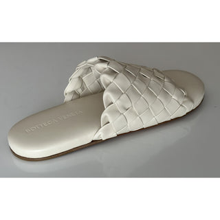 NIB $1150 Bottega Veneta Men's Intrecciato Leather Sandals White 9 US 620298 IT