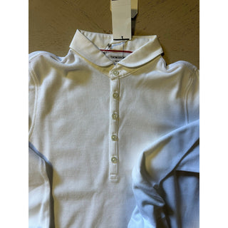 NWT Thom Browne Men's Solid Long Sleeve Slim Fit Polo Shirt White Size 1 ( XS )