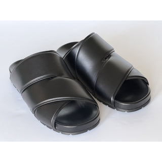 Bottega Veneta Men's Bridge Calf Leather Sandals Black 8 US 754187 IT NIB $990