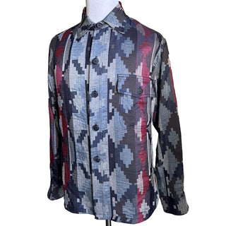 NWT $2195 Giorgio Armani Men Blazer Shirt Blue/Red/Multi 40 US/50 Eu Italy