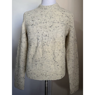 NWT $1200 Bottega Veneta Men Crewneck Wool Sweater White/Cream Size M