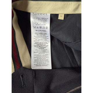 Gucci Wool Twill Pleated Trousers Dark Navy Men 34 US (IT 50) 770255 NWT $1150