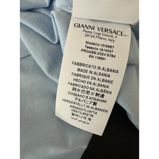 Versace Women's Silver Medusa Light Blue Jersey T-Shirt 4 (38 EU) AL 1016967 NWT