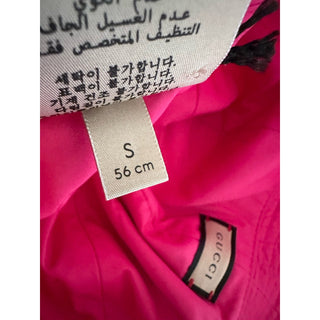 Gucci Women GG Logo Cloche Bucket Hat Pink Size S New 729470