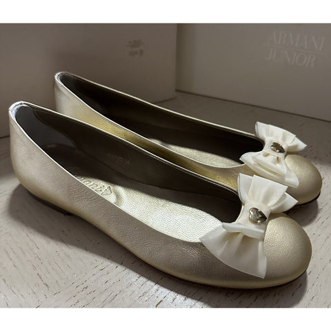 NIB Armani Junior Girls Shoes Color Gold Size 35 Eu