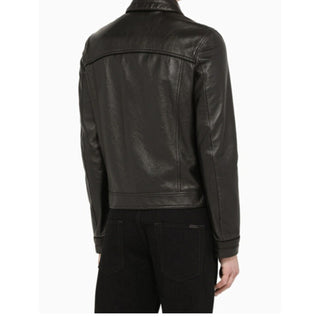 New $5490 Saint Laurent Men’s Leather Jacket Coat Black 40 US/52 Eu Italy