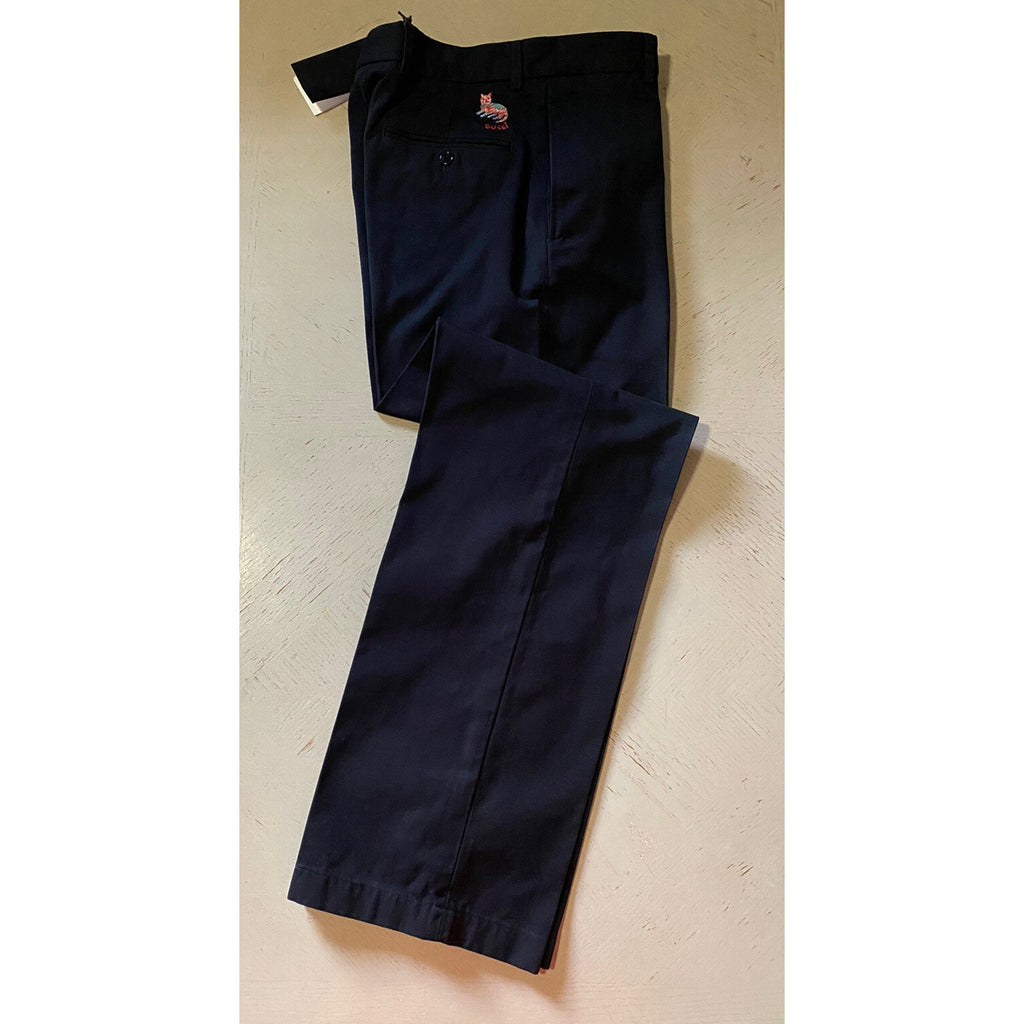 NWT $1150 Gucci Men’s Cotton Pants Color Navy Size 28 US Italy