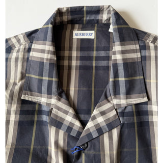 Burberry Elio Check Short Sleeve Shirt Indigo IP Check Men 2XL 8121624 NWT $680