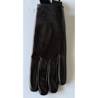 Versace Men’s Lamb Leather Gloves Black Size 9 Made in Italy 1017107 NWT