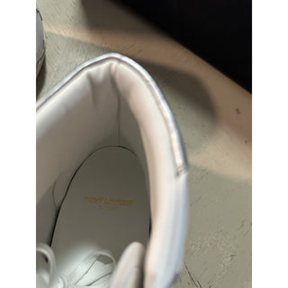 NIB Saint Laurent Mid-top Leather sneakers White 7 US/40 Eu 672906