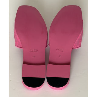 Gucci Interlocking G Pink Sandals 8 US (38 Euro) Italy 790447 NIB