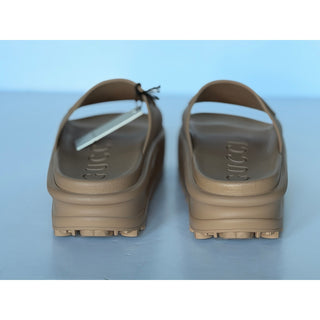 Gucci Interlocking G Platform Slide Sandals Beige Taupe 9 US (39) IT 692845 NIB