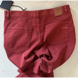 ZEGNA Denim Slim Fit Pants Jeans Red Size 35 New