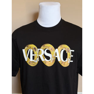 Versace Men’s Logo Compact Cotton Jersey T-Shirt Black 2XL 1013302 NWT $800
